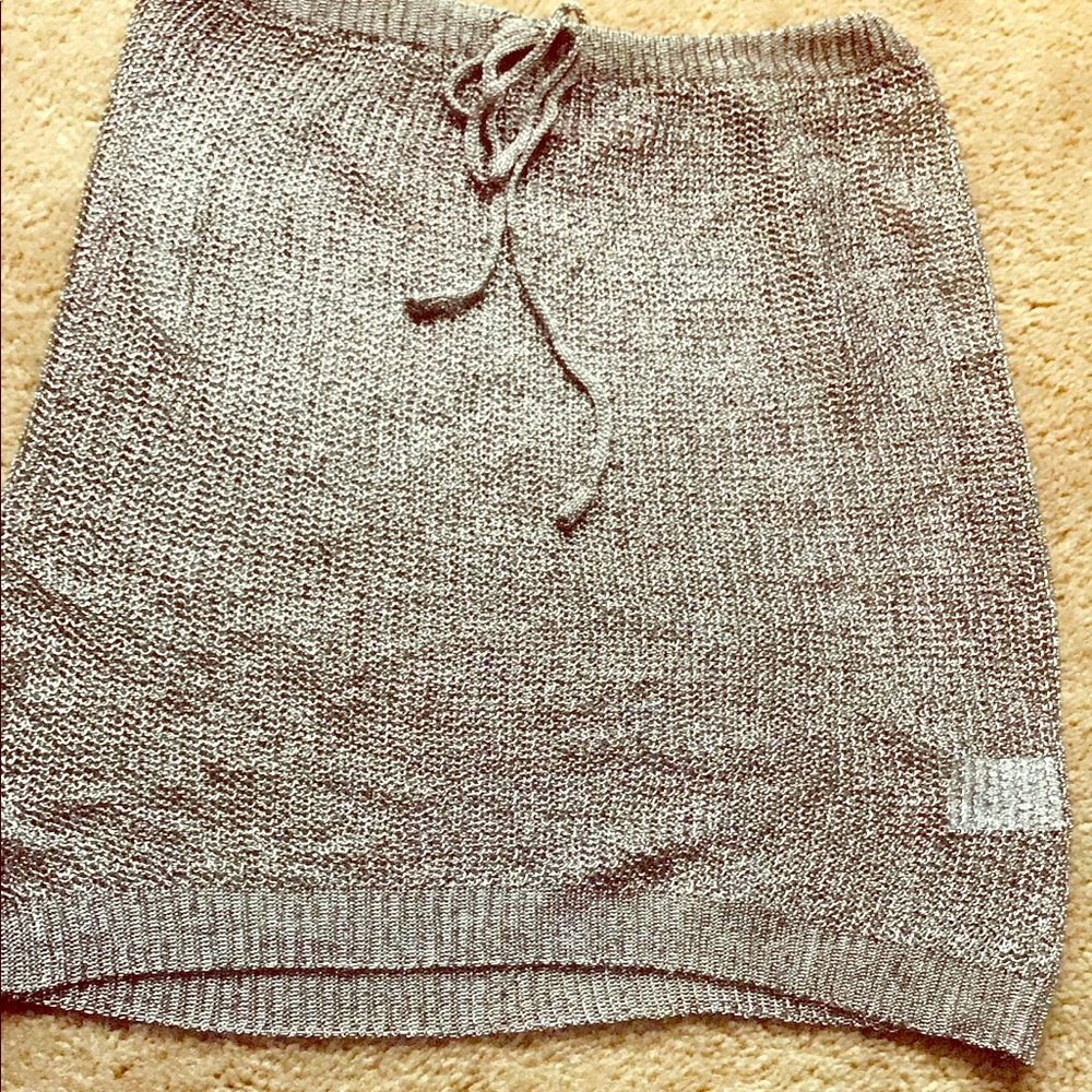 Gray knitted mini skirt